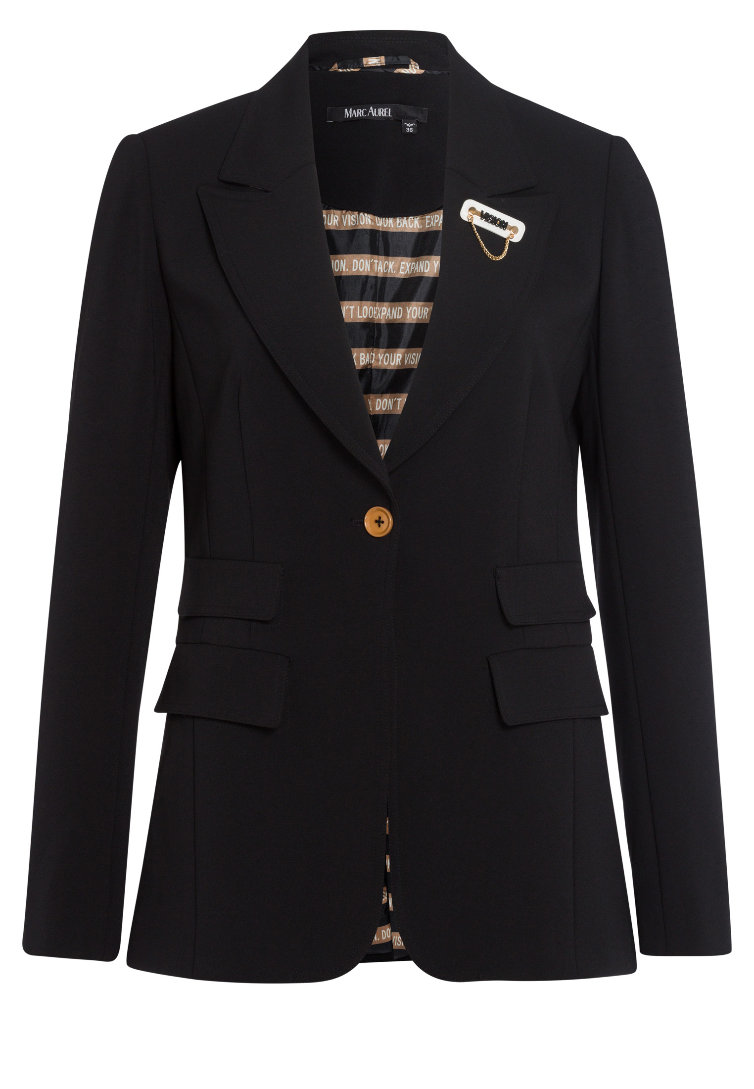 One-button blazer Of flowing crepe with brooch | Blazer & Jackets | Fashion